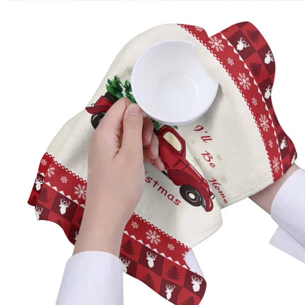  Kitchen Towel Christmas Cute Snowman with Hat Scarf