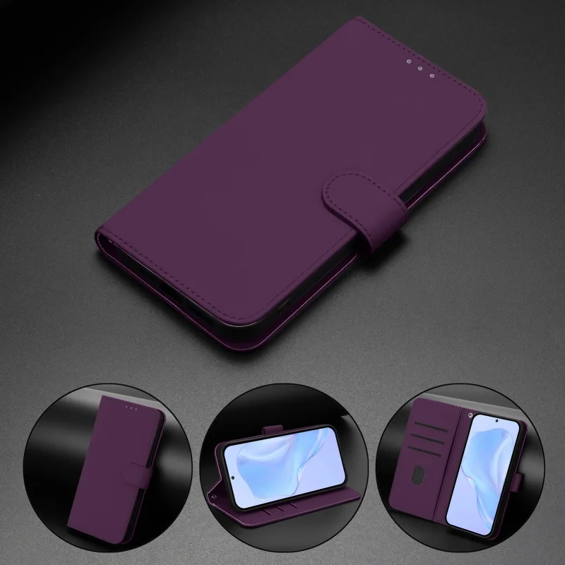 Premium PU Leather Flip Phone Wallet Case with Holder