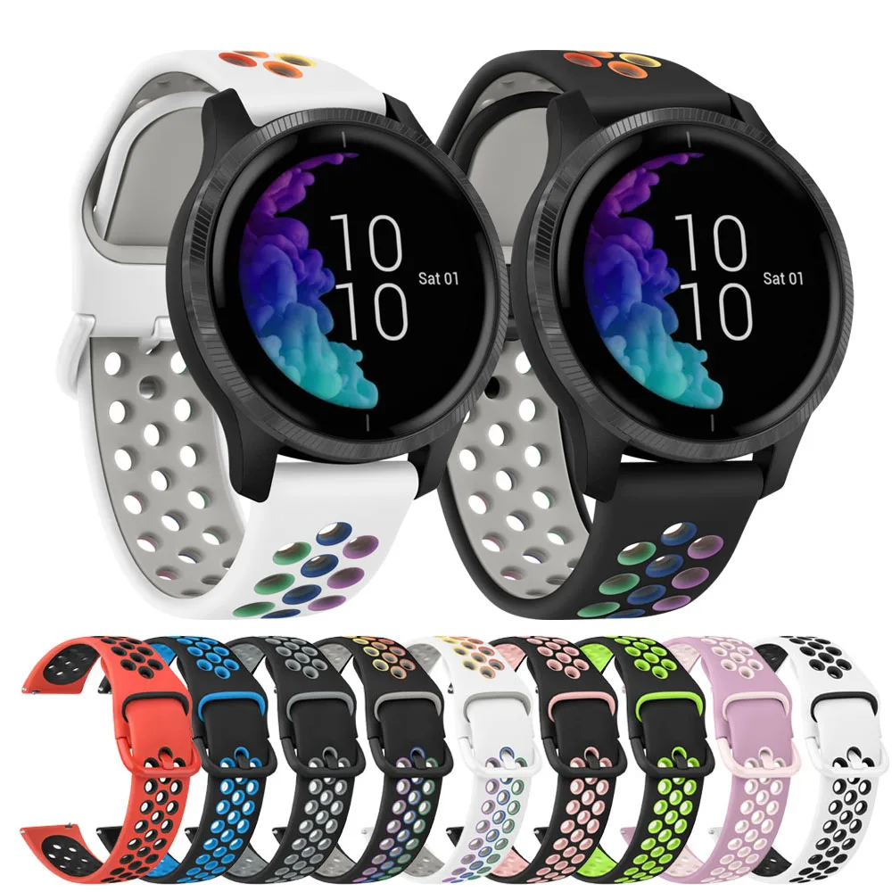 

20mm Silicone Strap For Garmin 55 245 645 Music/Approach S12 S40 S42 Band For Vivoactive 3 Music/Venu 2 Plus/Venu Sq 2 Bracelet