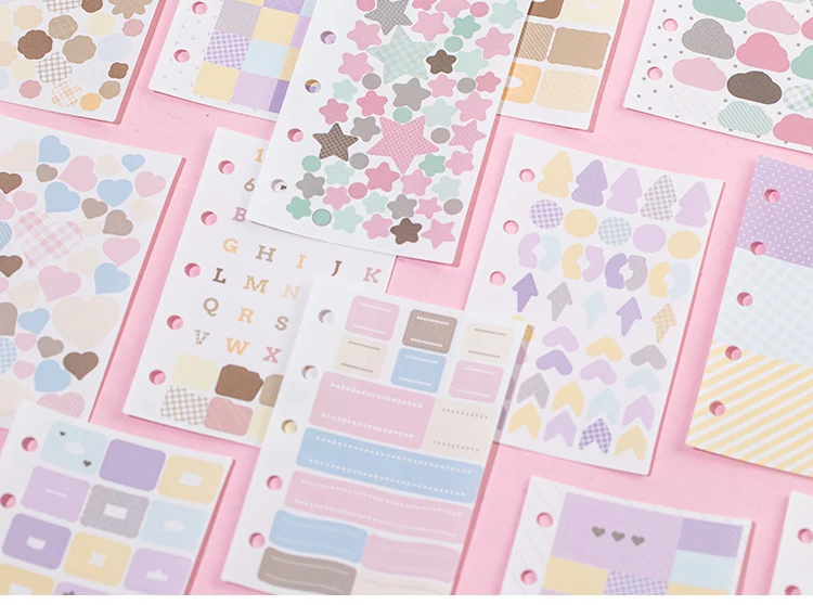 10 Pcs Cartoon Shaped Sticker Pack Colored Marks Cute Diary Stickers Scrapbooking Collage Card Decoration School Accessories
