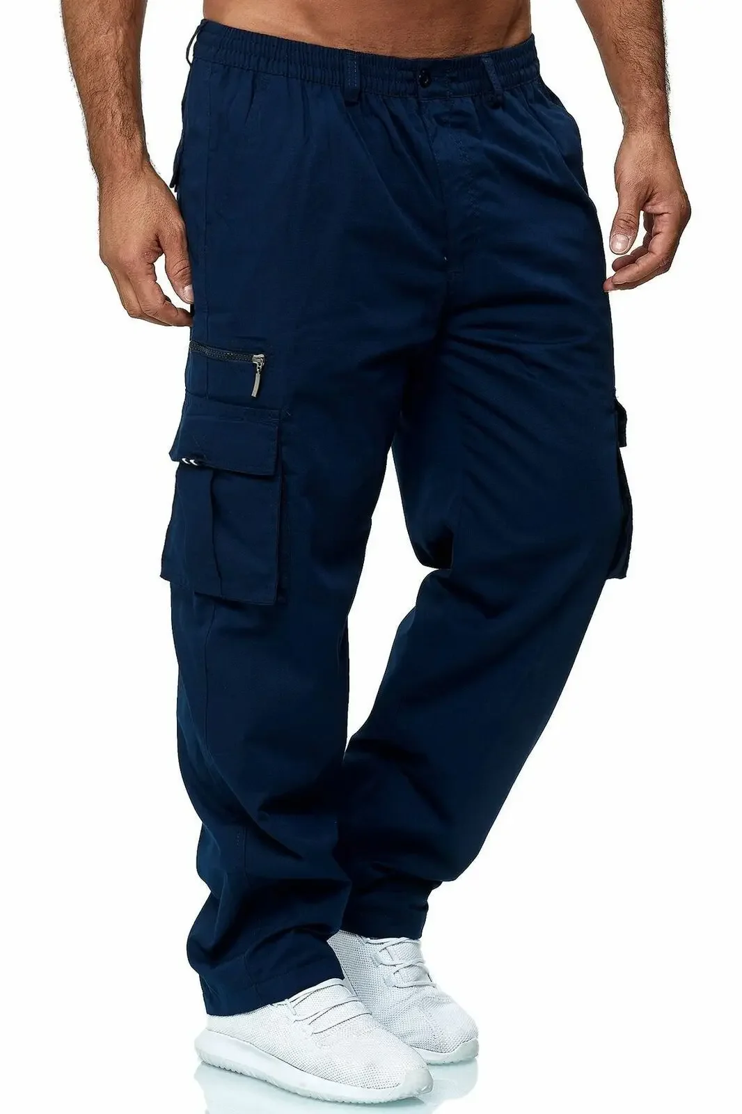 Work Pants Men's Casual Multi Pocket Workwear Pants, Outdoor Loose Straight Leg Long Pants, Men's Fitness Pants Casual Pants casual pants