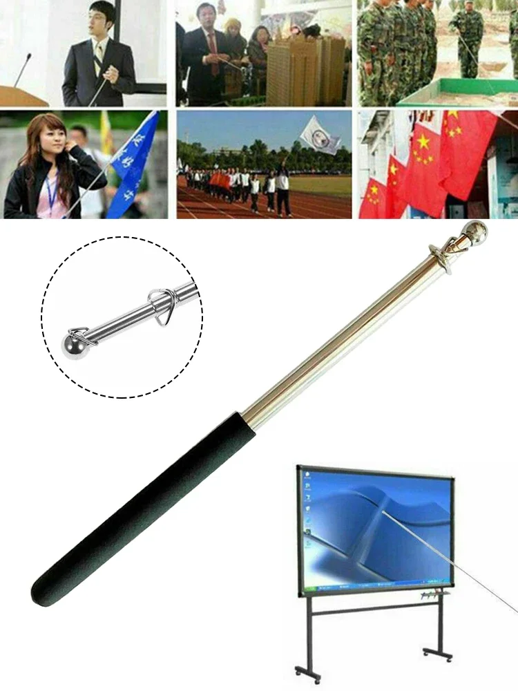 1.6 Meter Outdoor Flagpole Stainless Steel Telescopic Flag Pole For Teachers' Teaching Pointer Tour Guide Banner Teaching Tools
