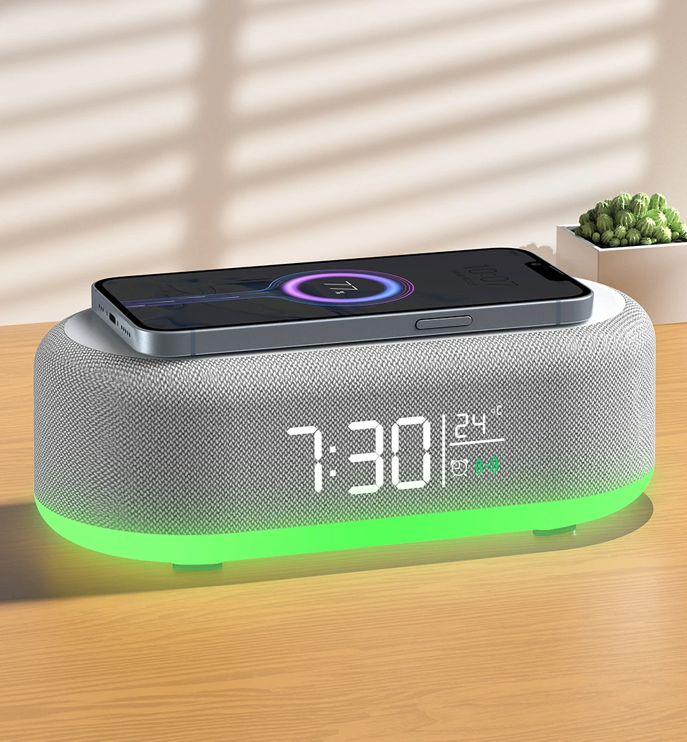 

Трендовые продукты, динамик с RGB-подсветкой, мощность 5 Вт, аккумулятор 1200 мАч, портативный умный Bluetooth-динамик с беспроводным зарядным устройством