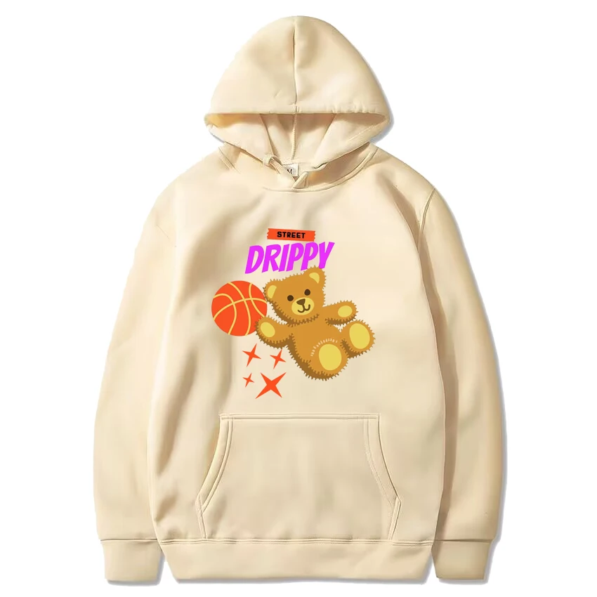Funny Cute Teddy The Bear Oversized Hoodie Men Women Hip Hop Hooded sweatshirts Fleece Unisex Tops Long sleeve Pullover hoodies