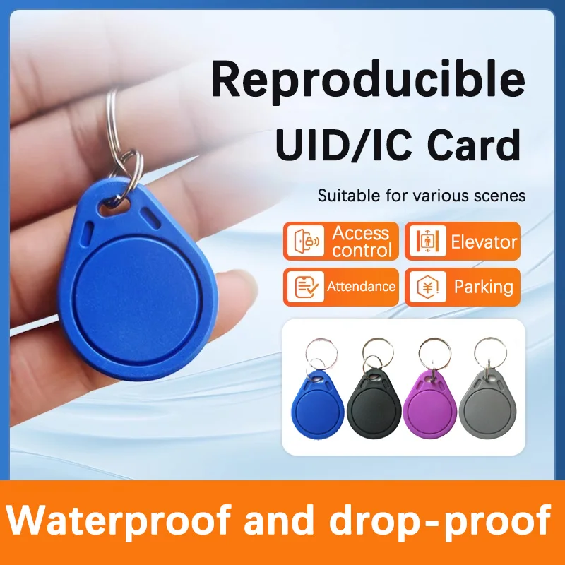 RFID Keyfobs 13.56Mhz UID Token Copy Changeable Attendance Management CUID Clone Keychain Tag 5/10PCS For Mif 1k S50 Writable