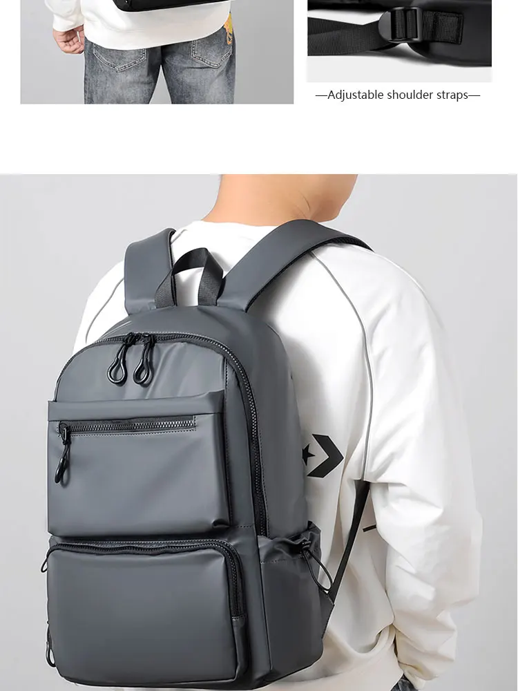 14 zoll herren rucksack reise umhängetasche freizeit computer tasche mode trend schüler schult asche – Detail 3
