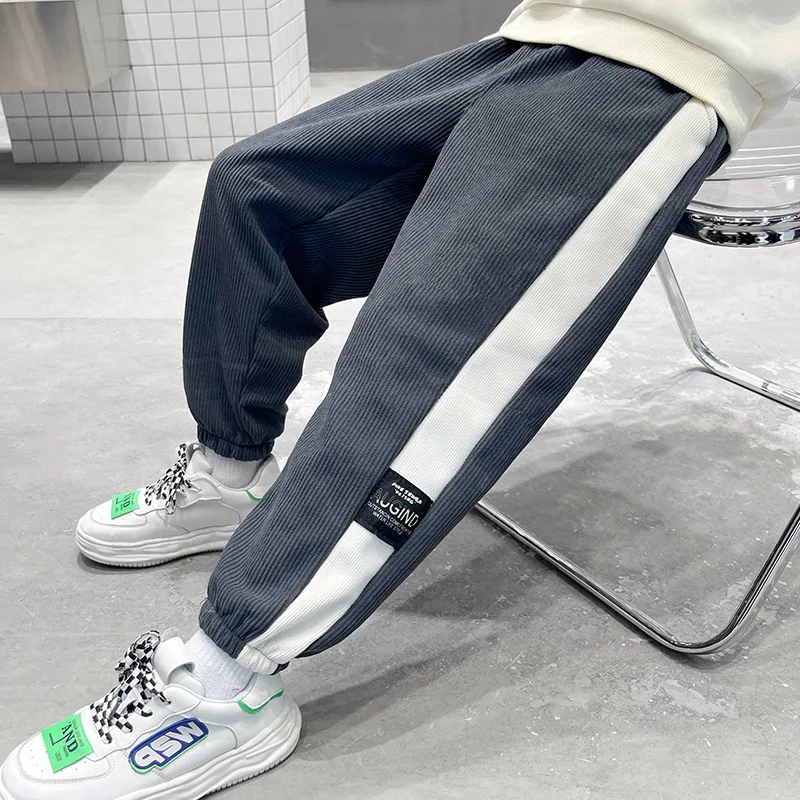 Boys Pants Spring Autumn Sweatpants for Kids Thicken Teenager School Joggers Children Sports Clothes 4-14years