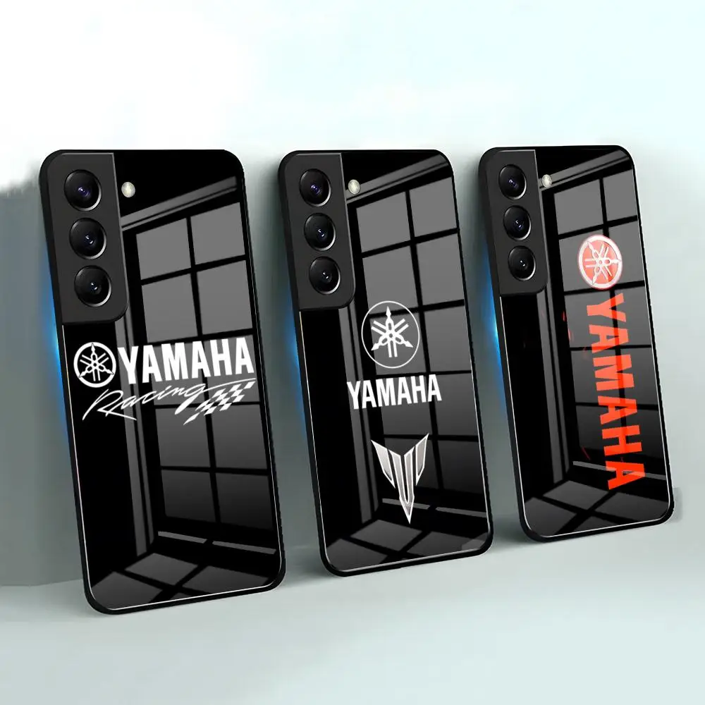 Yamaha Racing Motorcycle Glass Phone Case