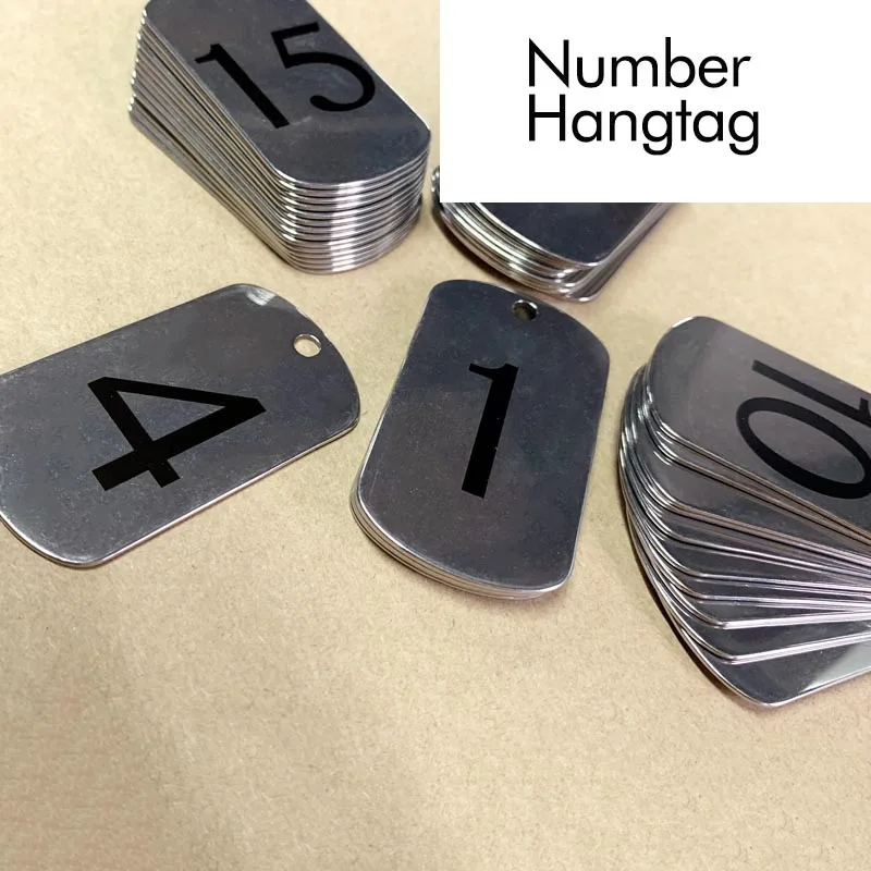 

10PCS Both Sides Number Hangtags Stainless Steel Numbered Tags Metal Number Labels Signs Number Marker For Hotel Room Key Tags