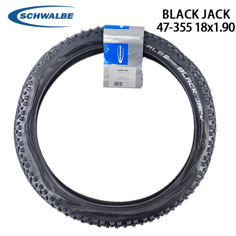 

SCHWALBE 18" inch Black Jack 47-355 18x1.90 for Birdy BMX Bicycle MTB Bike Active Line Wire Tire 3 K-Guard 30-65PSI Cycling Part