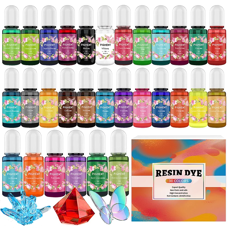 Description Picture 2 of itemEpoxy Resin Pigment Set Liquid Colorant Candle Dyes Pigment DIY UV Resin Mold Candle Soap Making Coloring Dye Kit Resin Crafts