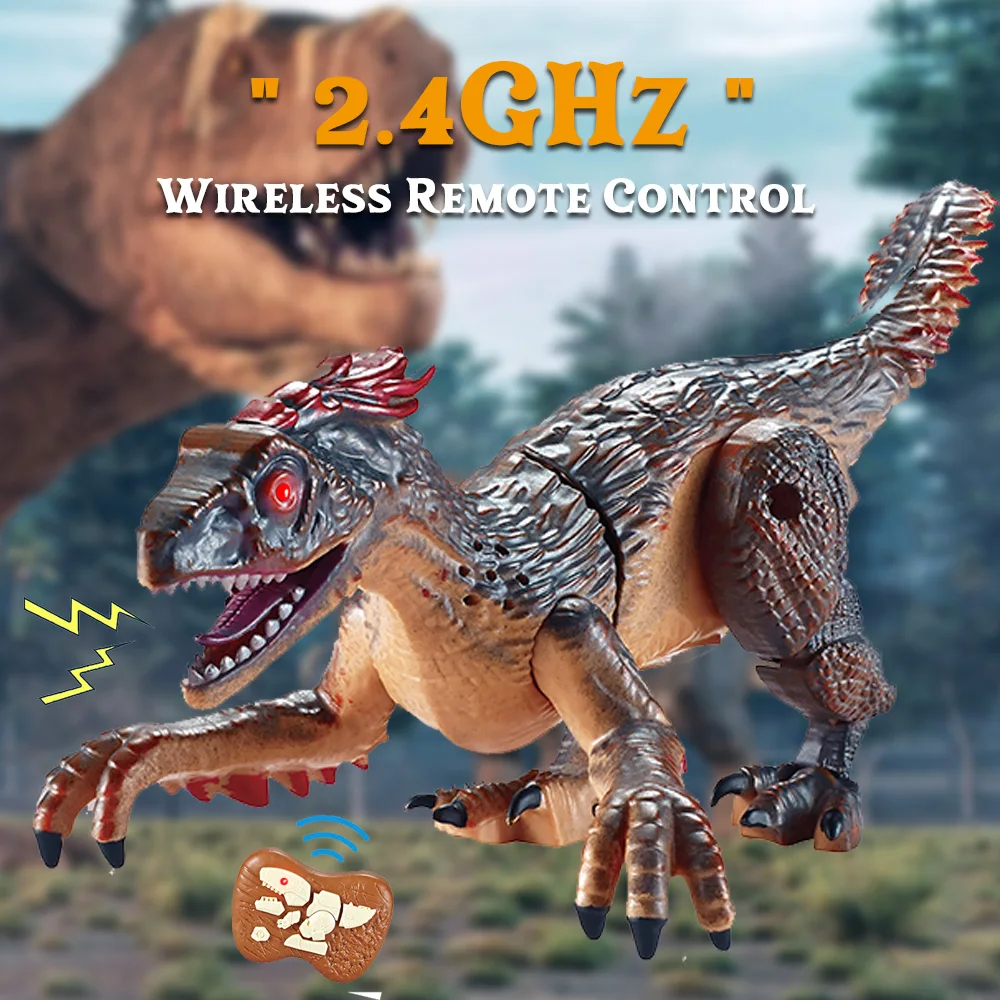 

2.4G Wireless Remote Control Dinosaur with Electric Lights and Sound Effects,5-channel Brontosaurus Toys,Best Gifts