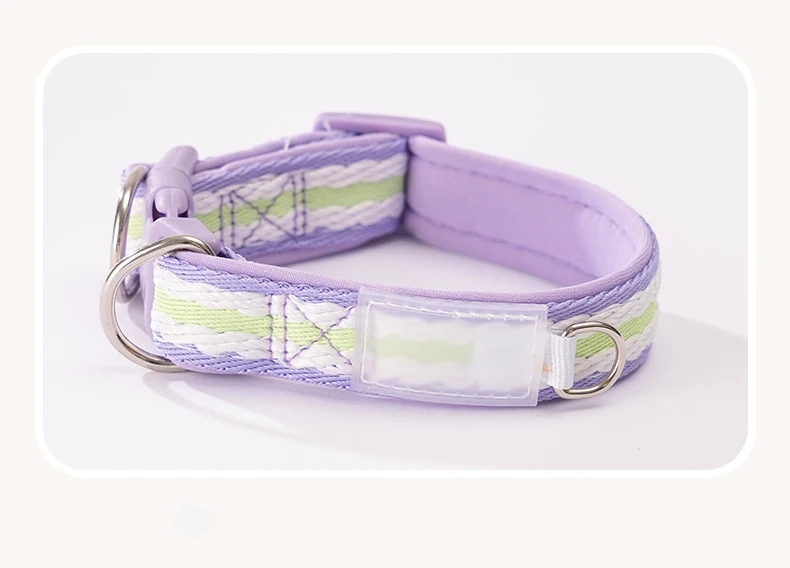 Adjustable Cotton Dog Collar With Plastic Buckle For Pets_voghion.com