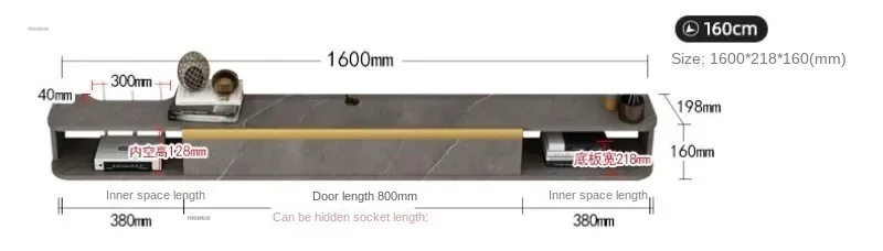 Description Picture 6 of itemModern Wooden TV Stands Nordic Home Furniture Creative Set-top Box Rack Simple Small Apartment Hanging Wall Mounted TV Cabinet B