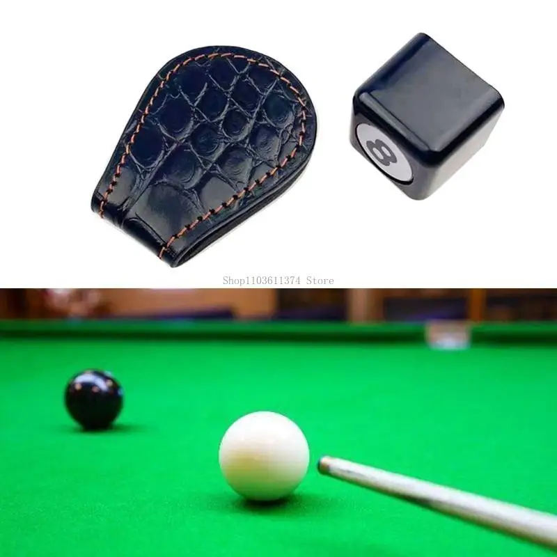 Portable Chalk Holder with Belt Clip Billiard Chalk Holder Leathers Chalk Bag for Snooker and Pool Player