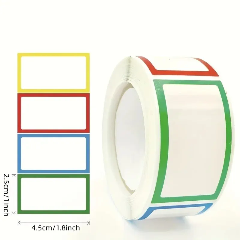 250 יחידות מדבקות ריקות עמידות במים עם דבק עצמי מגוון מדבקות תוויות נשלפות שם בקבוק קובץ מסמכים ציוד לבית הספר