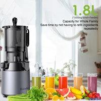 BioloMix Presse-agrumes à pression froide, avec goulotte d'alimentation de 130 mm, adapté aux fruits et légumes entiers, rendement élevé du jus, presse-agrumes à mastication lente sans BPA 2