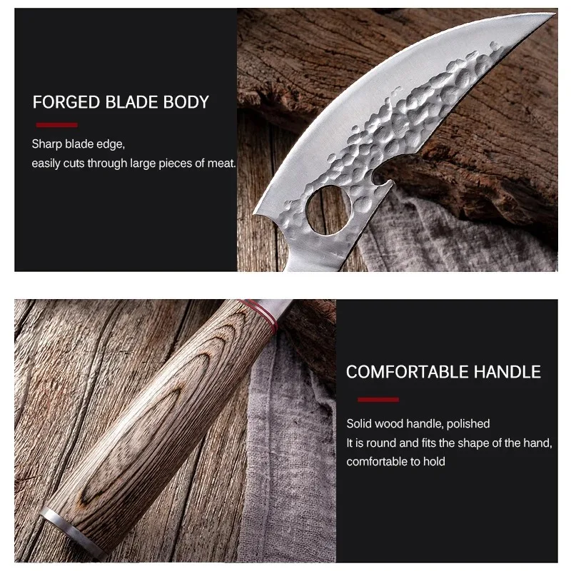 Forged Kitchen Chef Knife Stainless Steel Meat Fruit Boning Fishing Butcher Cleaver Knife Chicken Bone Scissors with Cover kitchen knife meat cleaver