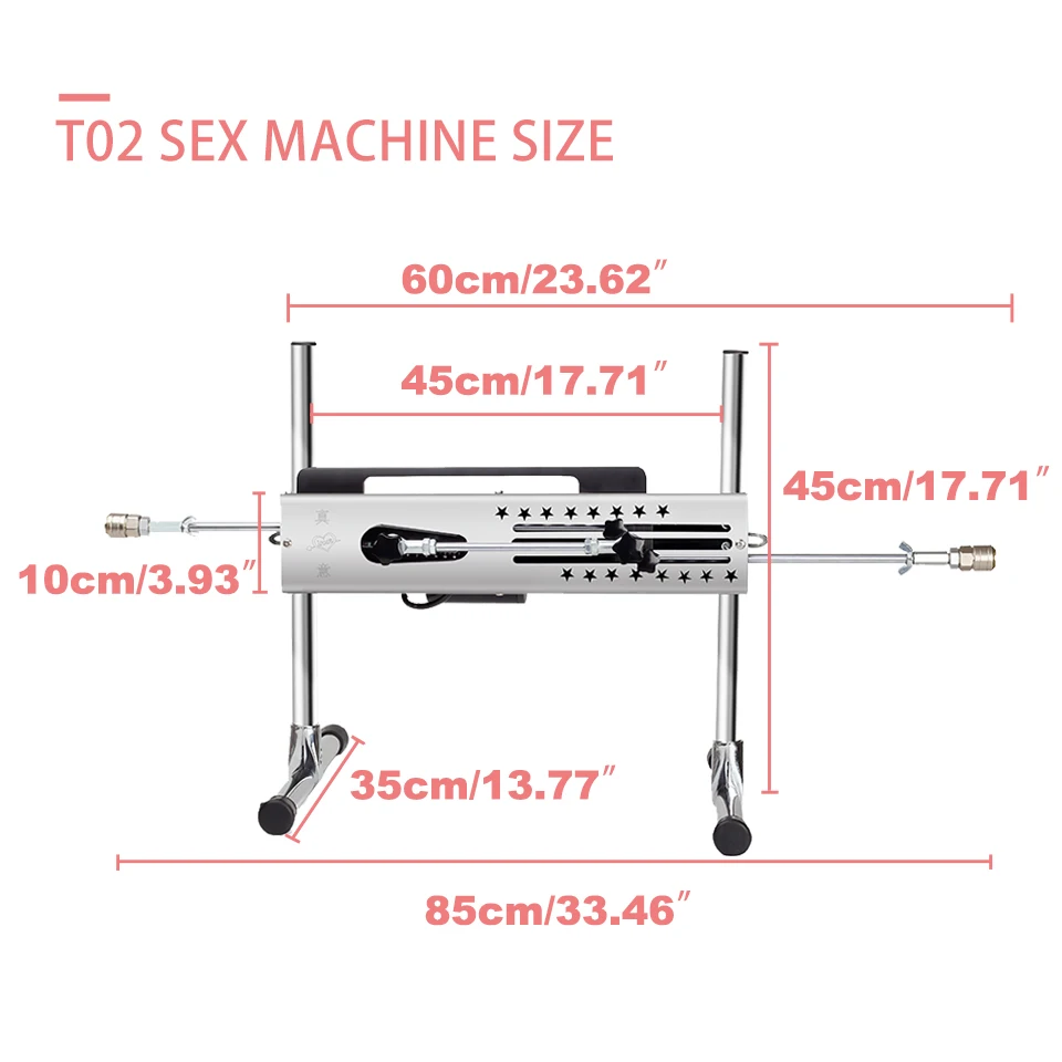 T02 Sex Machine Telescopic Reciprocating Linear Actuator DC Motor Wireless Automatic Mute Adjustable Stroke Stainless Steel DC