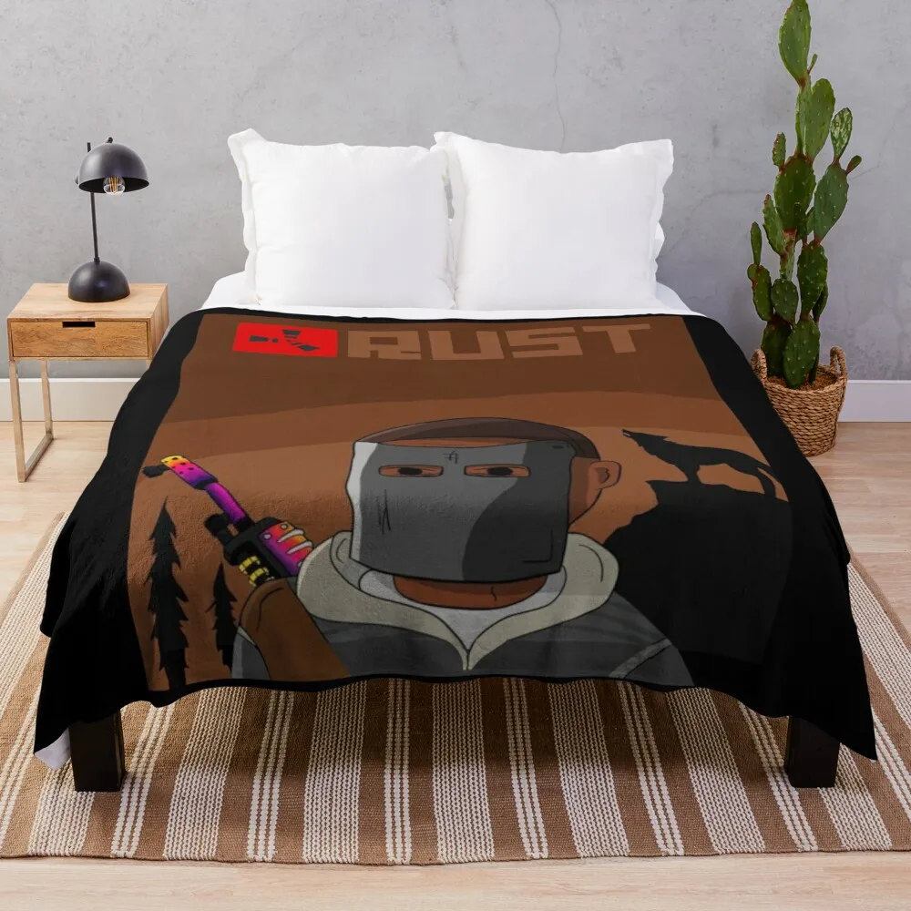 

Rust Game Merch Throw Blanket Hairy Blanket Thermal Blanket