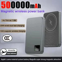 500000mAh Magnetic PowerBank Wireless Fast Charger For Magsafe Portable Auxiliary Battery For Iphone 17 16 15 14 Xiaomi 2025