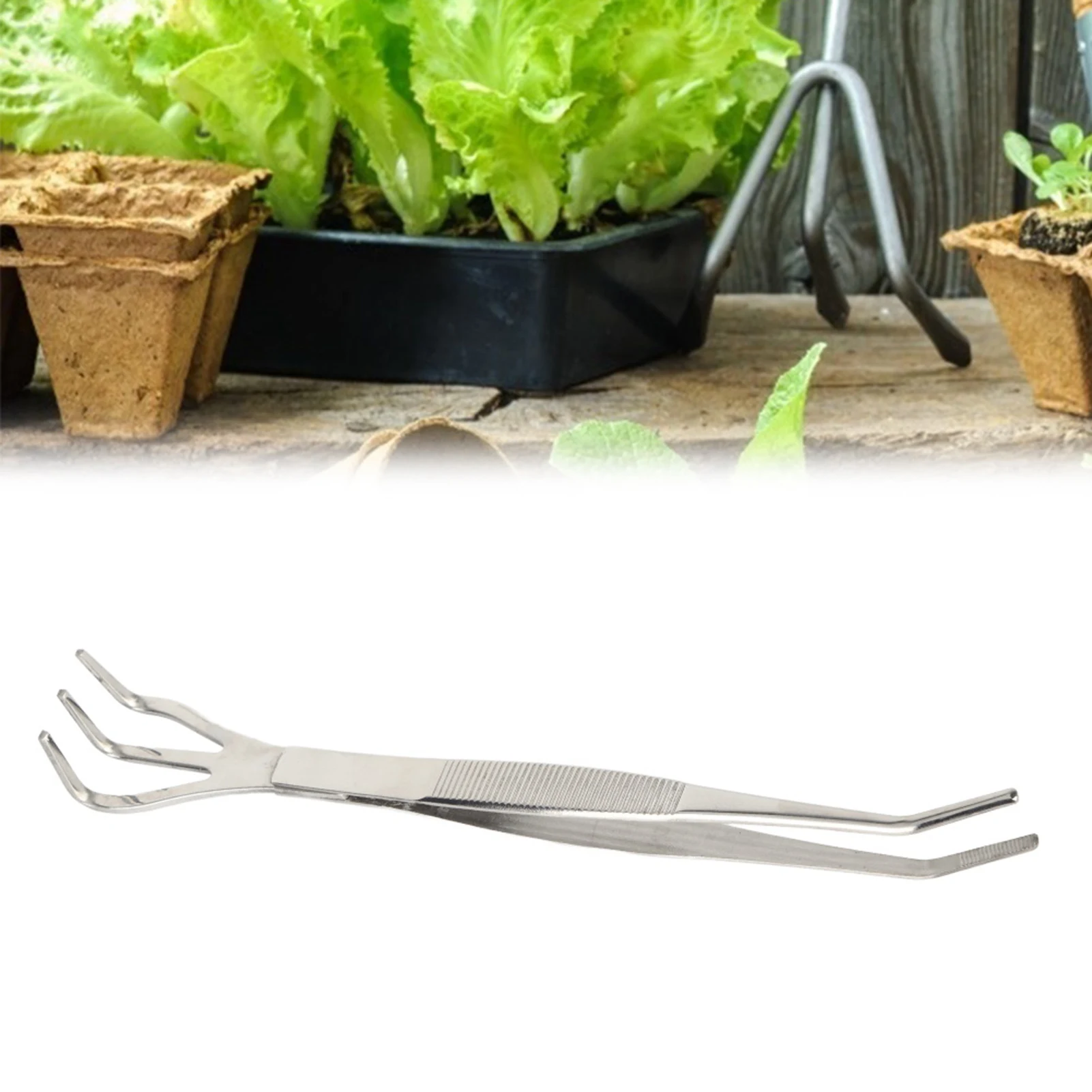 2 in 1 Stainless Steel Bonsai &amp Gardening Tool Root Rake Tweezers Gardening Tool Root Tweezers Stainless Steel Bonsai Tool 2