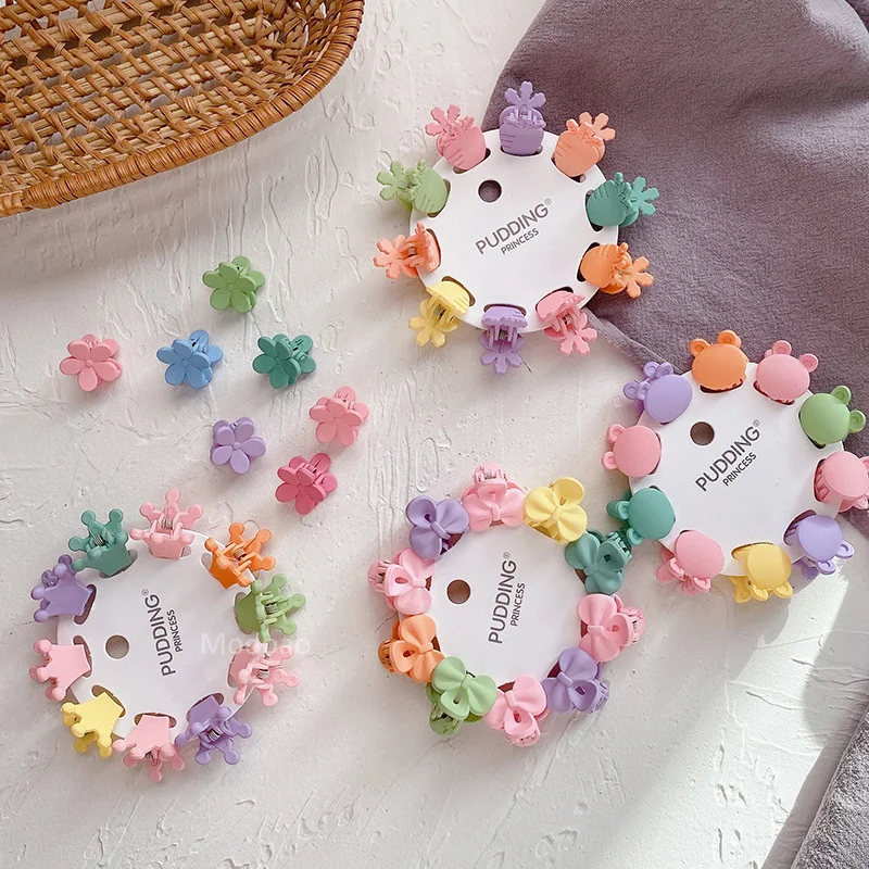 10Pcs/set Small Baby Girl Mini Hairpin Mix Color Hair Claw Clips for Kid Hairpins Headwear Accessories Hair Crab Claw Grip Bangs 30 piece baby girl mini hair claw clips flower hair bangs pin baby girl hair accessories clips