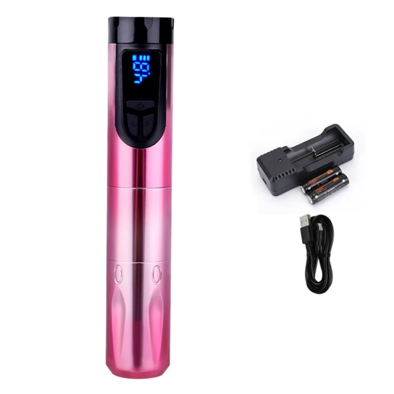 

Wireless Machine Rotaty Battery Pen with Portable Power Pack 14500mAh LED Digital Display For Body Art