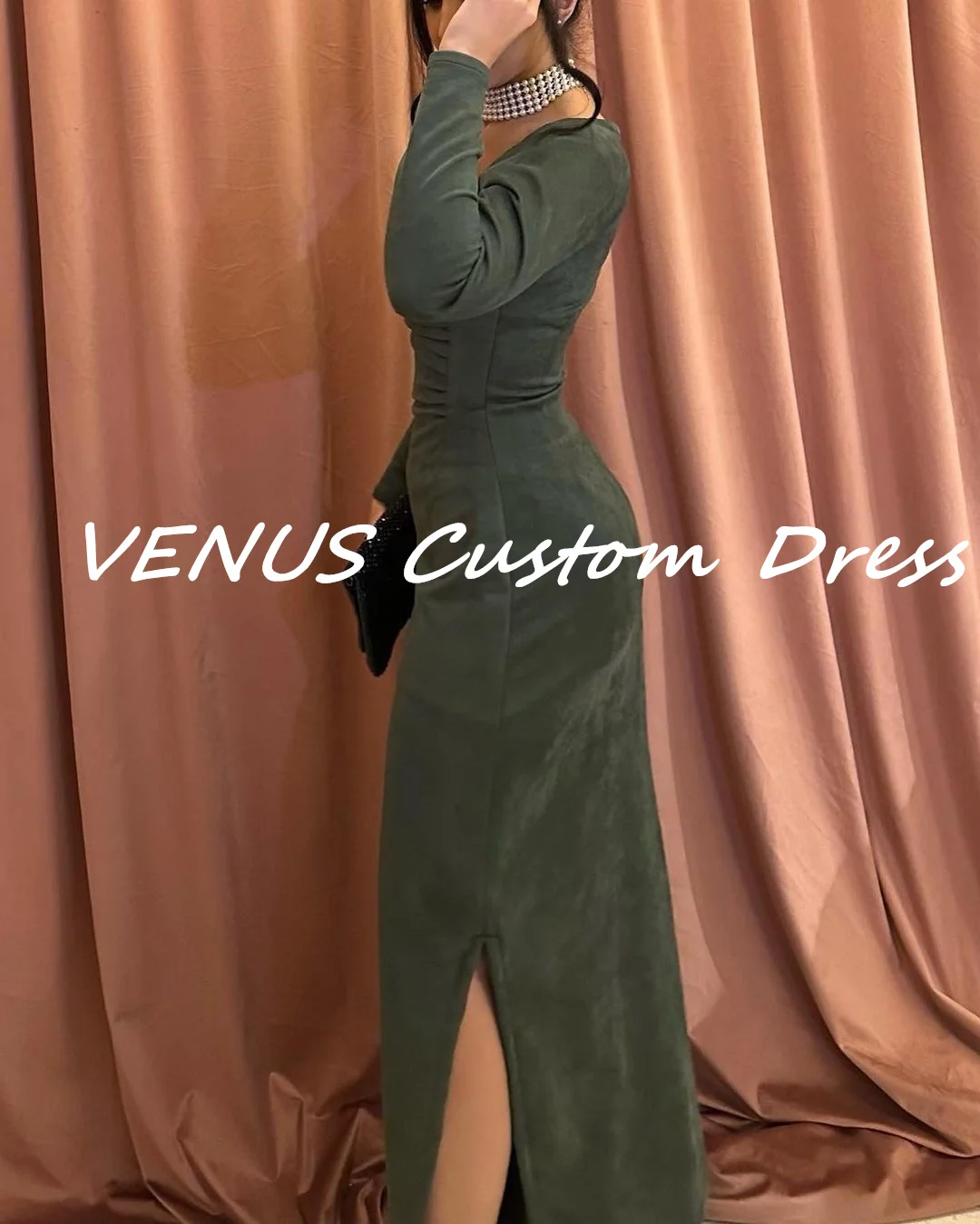 

VENUS Sage Sheath Zipper up Elegant and beautiful dresses for women Long dresses Formal occasion dresses Dubai Luxury Evening