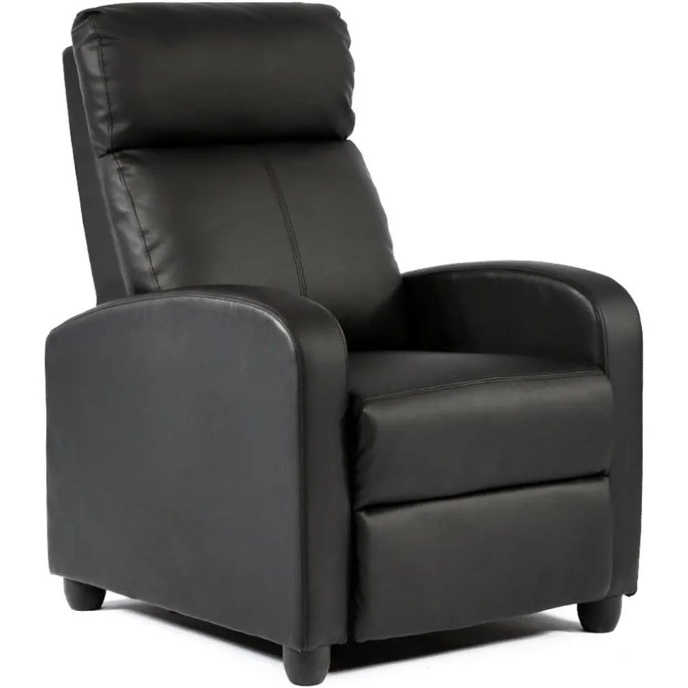 Recliner Chair Leather Single Modern Sofa Home Theater Seating for Living Room,Black