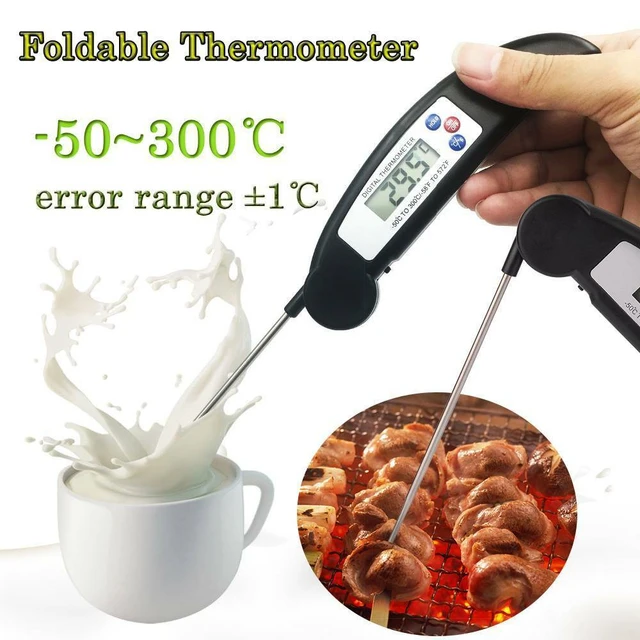 Digital Thermometer Faltbare Sonde Lebensmittel BBQ Fleisch Ofen