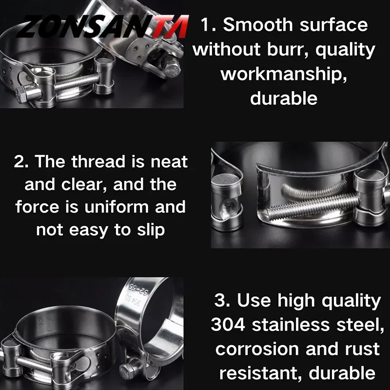 Hose Clamps 1pcs 304 Stainless Steel
