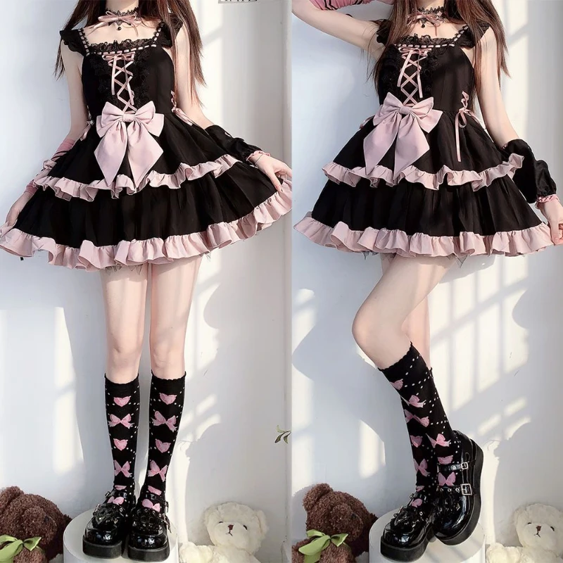 Pink Idol Clothing Cosplay Sexy Maid Costume Lolita Ballet Lace Skirt Short Dresses