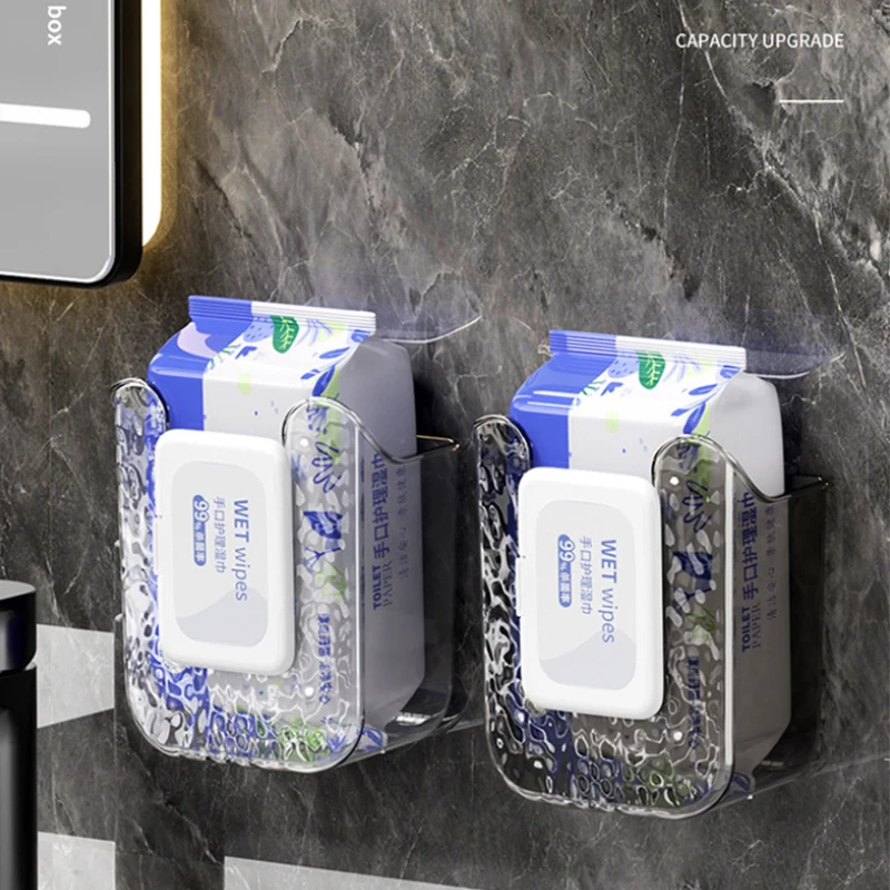 Bathroom Non Perforated Wall Mounted Wet Tissue Storage Box with Large Opening and Strong Load-bearing Capacity 5