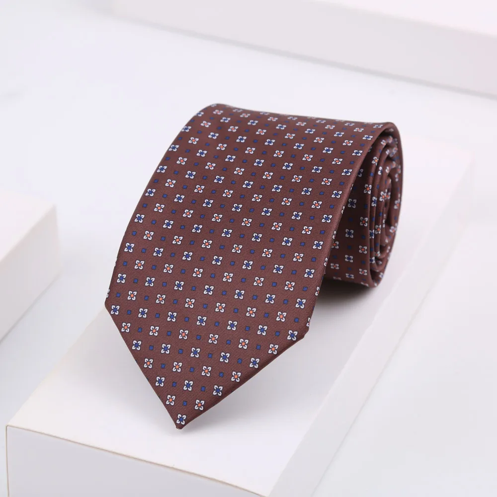 Klassische Herren-Krawatten aus Kunstseide, weich, neuartig, marineblau, weinrot, gepunktet, kariert, Business- und Hochzeitsaccessoires, Krawatten – Detail 14