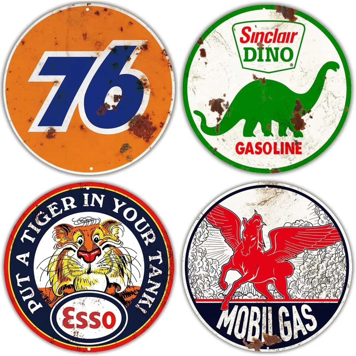 Esso Vintage Tin Signs Sticker Decal Gas Oil Car Signs Retro Wall Camper Travel Bumper Decor Protezione Solare Riflettente Impermeabile