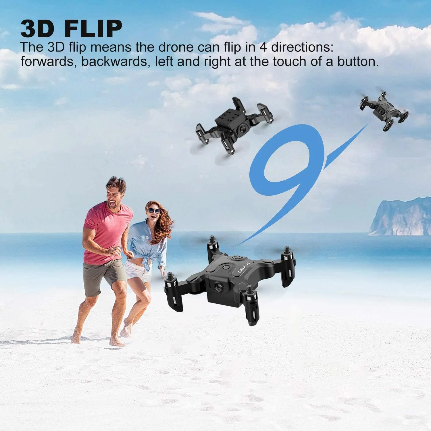 Enfant pilotant le mini drone 4DRC V2, cadeau parfait pour débuter avec maintien d'altitude