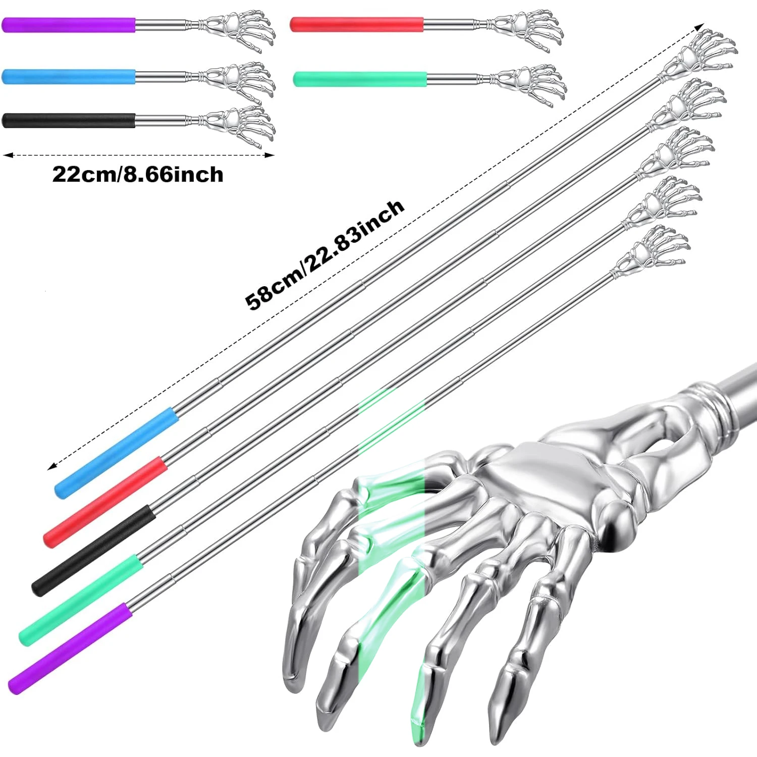 Extendable Telescoping Back Scratchers Long Reach Metal Claws Portable Handheld Backslapper for Ultimate Relaxation