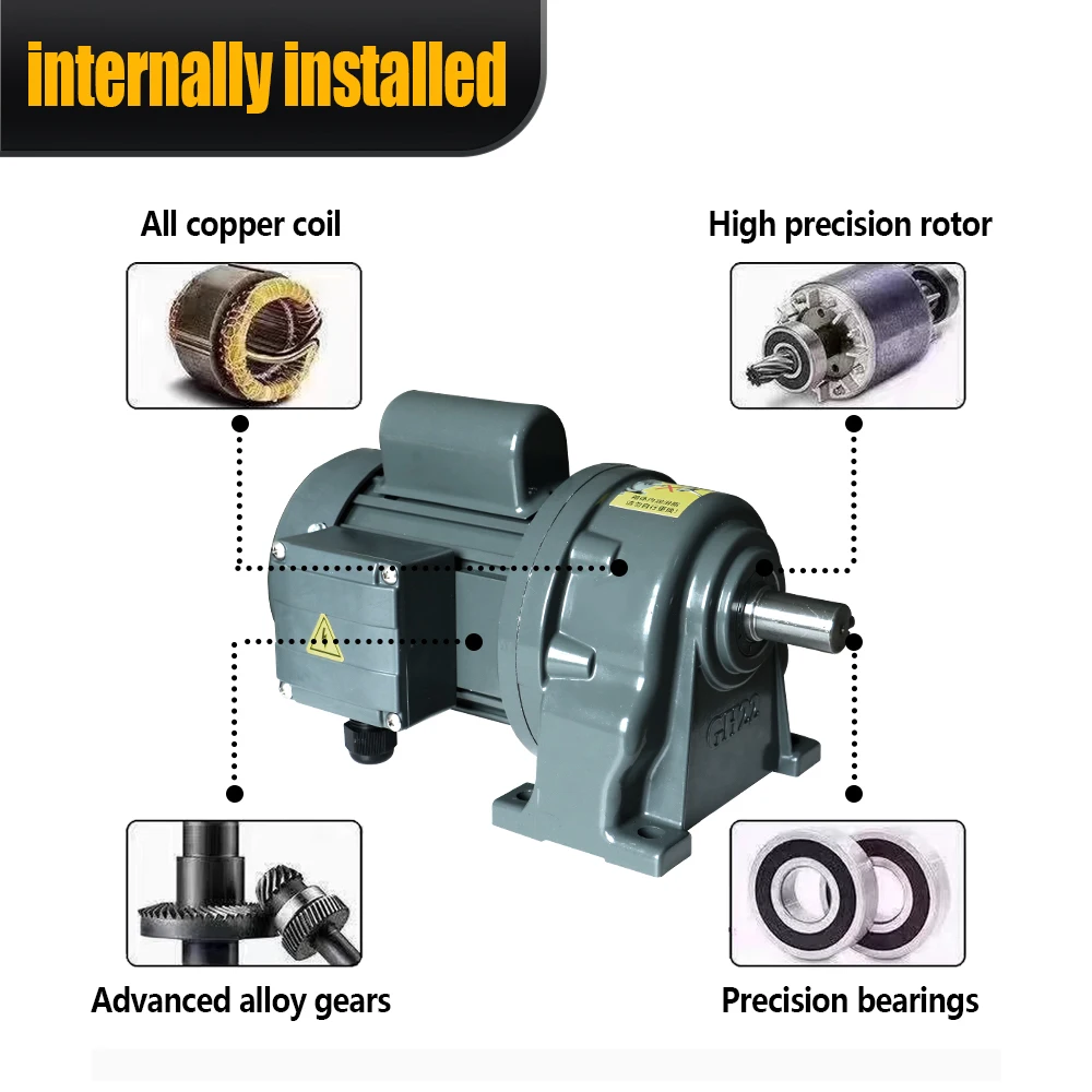 CNC 생산 조립 라인용 비동기 모터, 최대 230N.m 샤프트 직경 22mm, 400W, AC220V, 1P, 0.4Kw, 고토크
