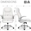 Office Chair PU Leather Executive High Back Computer Desk Chair Adjustable Height Flip-up Armrests Lumbar Support Swivel Rolling 3