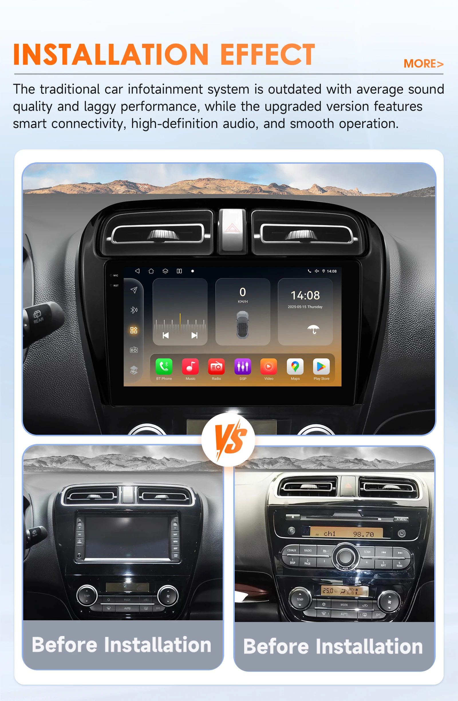 Hizpo 2 Din Android Auto Multimedia Für MITSUBISHI Mirage Spacestar Attrage 2012 - 2023 Radio GPS Navigation Carplay Stereo 4G BT – Detail 6