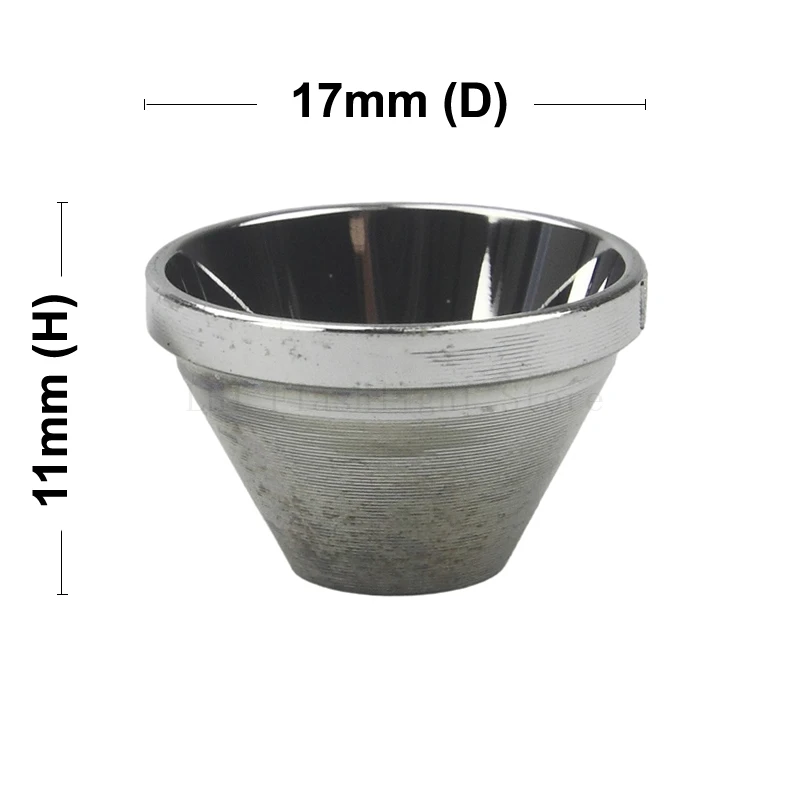 17mm (D) x 11mm (H) SMO Aluminum Reflector Flashlight DIY Lamp Cup