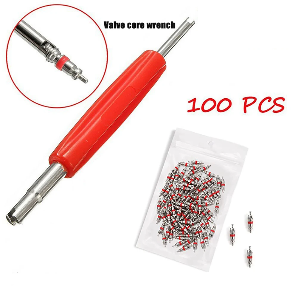 

100Pcs Tyre Zinc Alloy Valve Stem Core Part Valve core wrench Car Truck Zinc alloy Tire Tyre Valve Stem Core Part Replacement