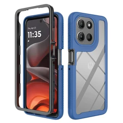 Clear Shockproof TPU Bumper Rugged Phone Case for Case & Screen Protector (Blue)