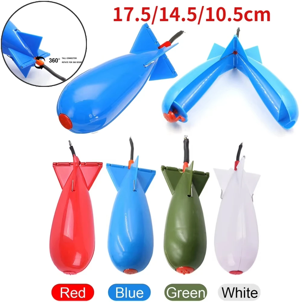Carp Fishing Rocket Feeder Spod Bomb Float Lure Bait Holder Spomb Pellet Rockets Feeder Position Gear Accessory 17.5/14.5/10.5cm fishing accessories