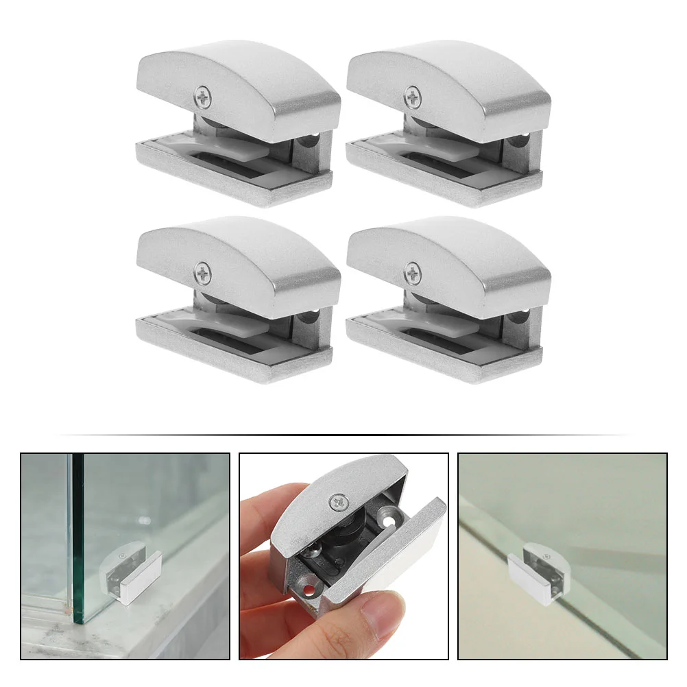 4 Pcs Door Swing Stopper Glass Guide Sliding Track Shower Bottom Guides for Doors Replacement Parts