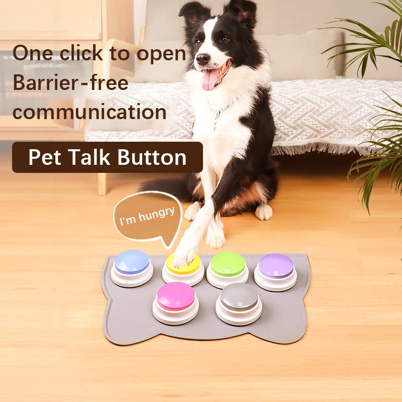 Pet Communication Button Cat Dog Voice Toy Push Trainer Recording Squeeze Box Easy Press for Clear Sound Quality Pet Supplies, pet toys, cat toy