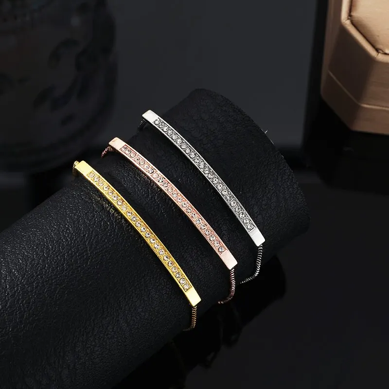 Beaded bracelet 3pcs Bracelets For women Simple models Gold-color Silver-plated Rose gold-color Adjustable Copper beads Jewelry