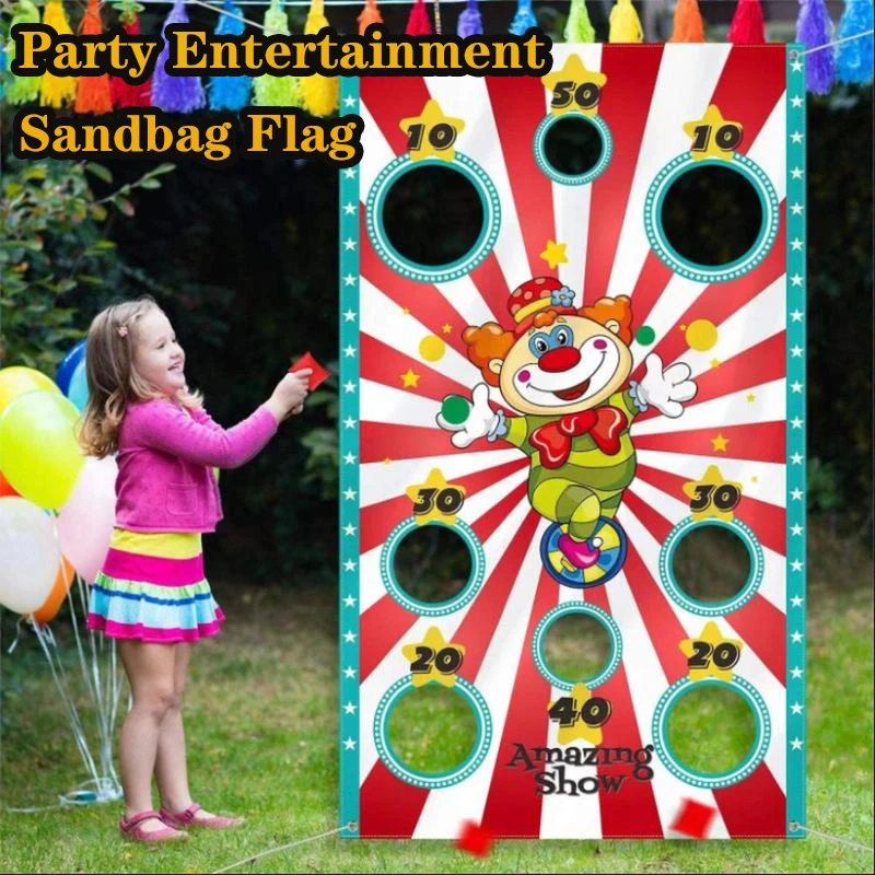

Carnival Circus Magic Show Throwing Sandbag Game Flag Portable Children's Sandbag Flag Suitable for Party Outdoor Entertainment