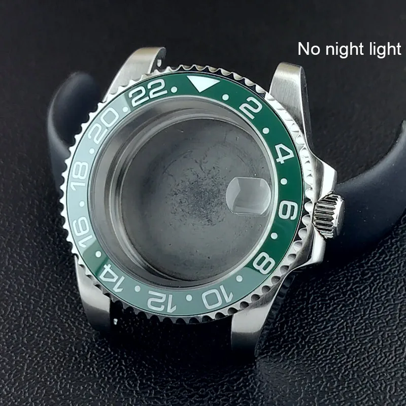 40MM Sapphire Glass GMT Bidirectional Rotation Watch Case with Accessories